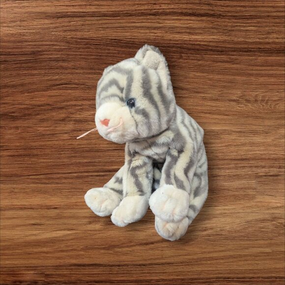 Ty Beanie Buddy SILVER the Cat Gray Striped Tabby Plush Stuffed Animal 1999 - Picture 3 of 9